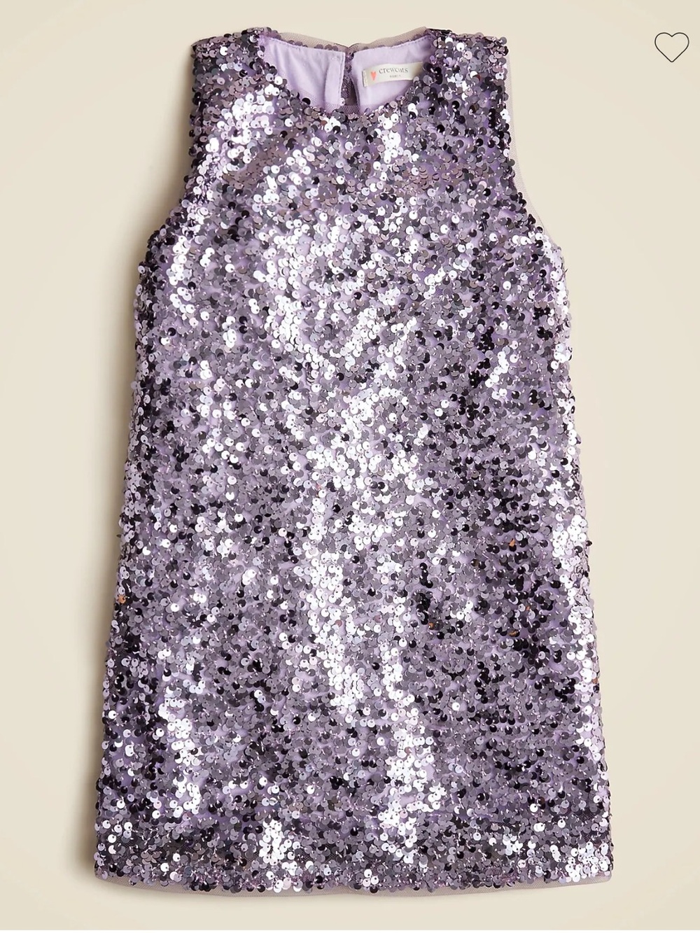 J.Crew Girls' Lavender purple shirt Sequin Party Dress